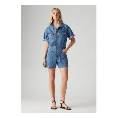 Levi's für Damen. 001WI-0002 Gesamtüberschuß blau (M), Lässig, Baumwolle, Denim, Kurzarm Levi's für Damen. 001WI-0002 Gesamtüberschuß blau (M), Lässig, Baumwolle, Denim, Kurzarm