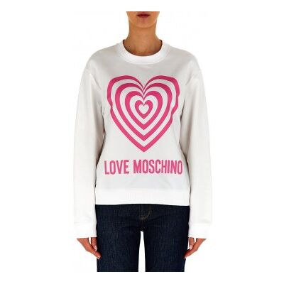 Love Moschino für Damen. W 6 306 56 E 2246 Weißes Logo-Sweatshirt (44), Lässig, Baumwolle Love Moschino für Damen. W 6 306 56 E 2246 Weißes Logo-Sweatshirt (44), Lässig, Baumwolle