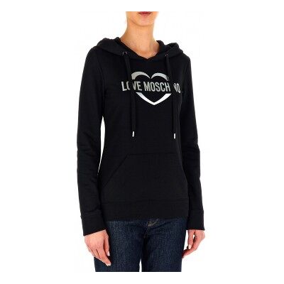 Love Moschino für Damen. W 6 500 01 E 2246 Schwarzes Sweatshirt mit Kapuze (40), Lässig, Baumwolle Love Moschino für Damen. W 6 500 01 E 2246 Schwarzes Sweatshirt mit Kapuze (40), Lässig, Baumwolle