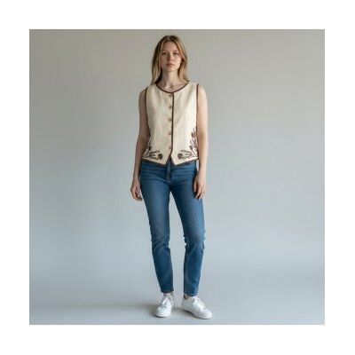 Marella für Damen. 2613151012200 Leinenweste Mllaerovia beige (38), Lässig Marella für Damen. 2613151012200 Leinenweste Mllaerovia beige (38), Lässig