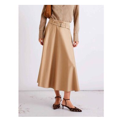Marella für Damen. 2613101101200 Satinrock aus wasserabweisendem Baumwollstretch-Satin Mlltappeto beige (42), Braun, Lässig, Baumwolle Marella für Damen. 2613101101200 Satinrock aus wasserabweisendem Baumwollstretch-Satin Mlltappeto beige (42), Braun, Lässig, Baumwolle