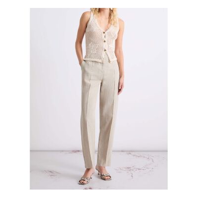 Marella für Damen. 2613131052200 Beigefarbene Chino-Hose aus Leinen (44), Lässig Marella für Damen. 2613131052200 Beigefarbene Chino-Hose aus Leinen (44), Lässig