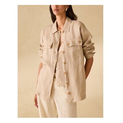PennyBlack für Damen. 2611111283200 Beige Pbbfico Leinenoberhemd (46), Lässig PennyBlack für Damen. 2611111283200 Beige Pbbfico Leinenoberhemd (46), Lässig