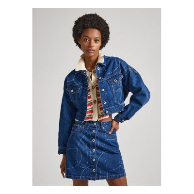 Pepe Jeans für Damen. PL402329 Foxley Logo Jacke blau (L), Lässig, Baumwolle, Denim, Langarm, Nachhaltig Pepe Jeans für Damen. PL402329 Foxley Logo Jacke blau (L), Lässig, Baumwolle, Denim, Langarm, Nachhaltig