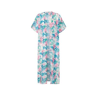 Pepe Jeans für Damen. PLB10513 Mehrfarbiger Hibiskus-Kaftan (UNICA), Strandbekleidung, Polyester, Kurzarm Pepe Jeans für Damen. PLB10513 Mehrfarbiger Hibiskus-Kaftan (UNICA), Strandbekleidung, Polyester, Kurzarm