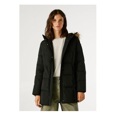 Pepe Jeans für Damen. PL4024336 Lange schwarze Steppjacke (XS), Lässig, Polyester Pepe Jeans für Damen. PL4024336 Lange schwarze Steppjacke (XS), Lässig, Polyester