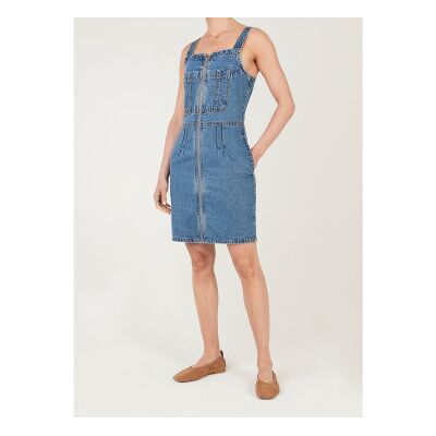 Pepe Jeans für Damen. PL9537846 Isla Mid Kleid aus Denim (M), Blau, Ärmellos / Hosenträger Pepe Jeans für Damen. PL9537846 Isla Mid Kleid aus Denim (M), Blau, Ärmellos / Hosenträger