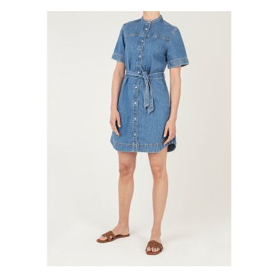 Pepe Jeans für Damen. PL95378473C0 Victoria Ss Denim Kleid (XS), Blau, Lässig, Baumwolle, Kurzarm Pepe Jeans für Damen. PL95378473C0 Victoria Ss Denim Kleid (XS), Blau, Lässig, Baumwolle, Kurzarm