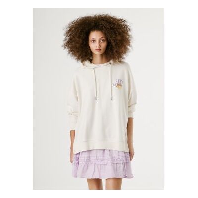 Pepe Jeans für Damen. PL581526 Sweatshirt Angy weiß (M), Lässig, Baumwolle, Langarm Pepe Jeans für Damen. PL581526 Sweatshirt Angy weiß (M), Lässig, Baumwolle, Langarm