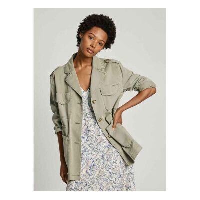 Pepe Jeans für Damen. PL402425 Jacke Annie grün (XS), Lässig, Baumwolle Pepe Jeans für Damen. PL402425 Jacke Annie grün (XS), Lässig, Baumwolle