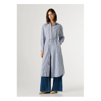 Pepe Jeans für Damen. PL9537786 Balikleid blau (L), Lässig, Baumwolle, Langarm Pepe Jeans für Damen. PL9537786 Balikleid blau (L), Lässig, Baumwolle, Langarm