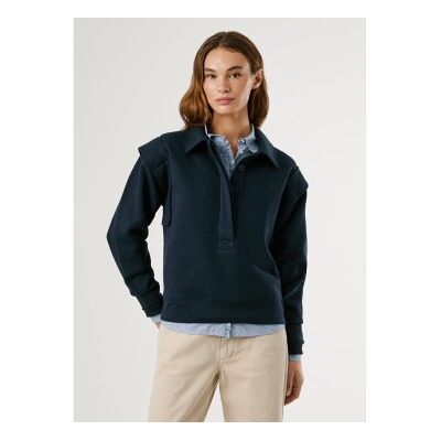 Pepe Jeans für Damen. PL5800005 Sweatshirt Balli marineblau (S), Lässig, Baumwolle, Langarm Pepe Jeans für Damen. PL5800005 Sweatshirt Balli marineblau (S), Lässig, Baumwolle, Langarm