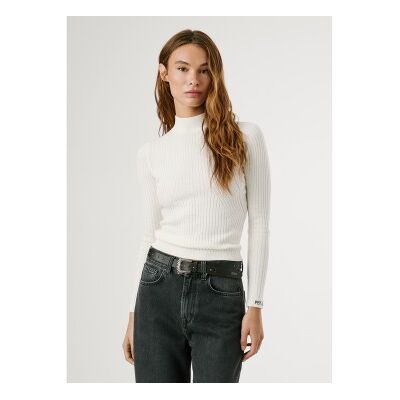 Pepe Jeans für Damen. PL7000026 Perkins Carla Pullover weiß (L), Lässig, Baumwolle Pepe Jeans für Damen. PL7000026 Perkins Carla Pullover weiß (L), Lässig, Baumwolle