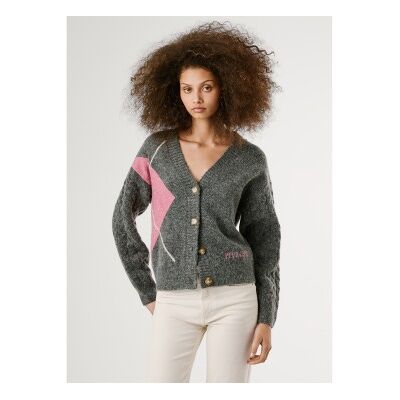 Pepe Jeans für Damen. PL7000038 Strickjacke Cecily grau (L), Lässig, Acryl Pepe Jeans für Damen. PL7000038 Strickjacke Cecily grau (L), Lässig, Acryl