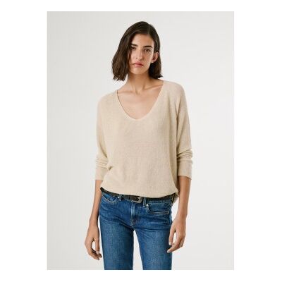 Pepe Jeans für Damen. PL702309 Coco beige Pullover (M), Lässig, Viskose Pepe Jeans für Damen. PL702309 Coco beige Pullover (M), Lässig, Viskose