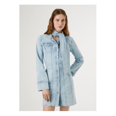 Pepe Jeans für Damen. PL9537688 Ella Kleid blau (XXS), Lässig, Baumwolle, Langarm Pepe Jeans für Damen. PL9537688 Ella Kleid blau (XXS), Lässig, Baumwolle, Langarm