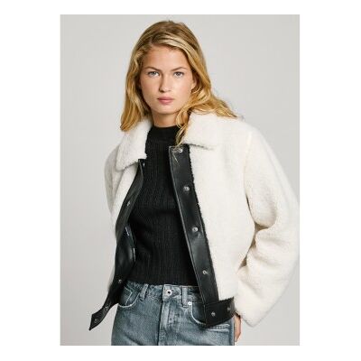 Pepe Jeans für Damen. PL402496 Jacke Fatima weiß (XS), Lässig, Polyester Pepe Jeans für Damen. PL402496 Jacke Fatima weiß (XS), Lässig, Polyester
