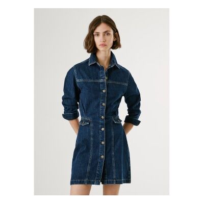 Pepe Jeans für Damen. PL9537685 Gemma Kleid blau (L), Lässig, Baumwolle, Denim, Langarm Pepe Jeans für Damen. PL9537685 Gemma Kleid blau (L), Lässig, Baumwolle, Denim, Langarm