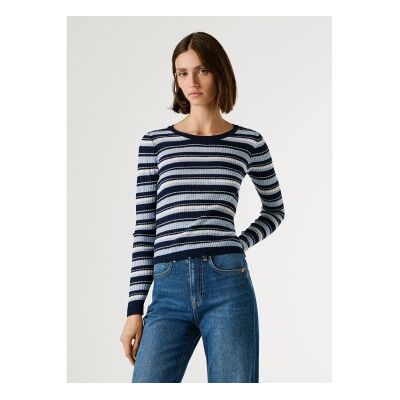 Pepe Jeans für Damen. PL7000115 Kimmi-Pullover blau (M), Lässig, Viskose, Langarm, Marine Pepe Jeans für Damen. PL7000115 Kimmi-Pullover blau (M), Lässig, Viskose, Langarm, Marine