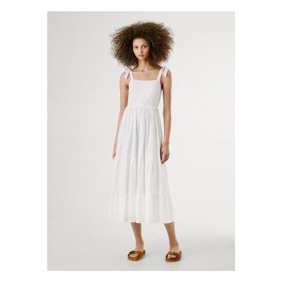 Pepe Jeans für Damen. PL953749 Larieta Kleid weiß (L), Lässig, Baumwolle, Ärmellos / Hosenträger Pepe Jeans für Damen. PL953749 Larieta Kleid weiß (L), Lässig, Baumwolle, Ärmellos / Hosenträger