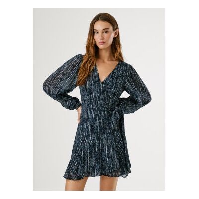 Pepe Jeans für Damen. PL9537721 Maisa Kleid blau (XS), Lässig, Viskose, Langarm Pepe Jeans für Damen. PL9537721 Maisa Kleid blau (XS), Lässig, Viskose, Langarm