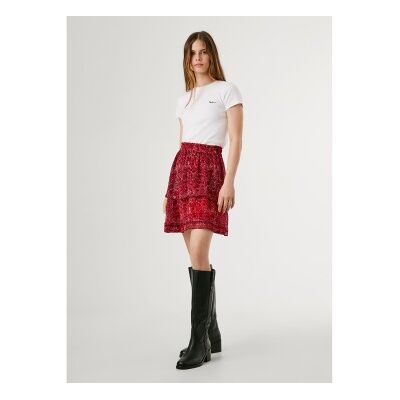 Pepe Jeans für Damen. PL9011878 Rock Mariona rot (S), Lässig, Polyester Pepe Jeans für Damen. PL9011878 Rock Mariona rot (S), Lässig, Polyester