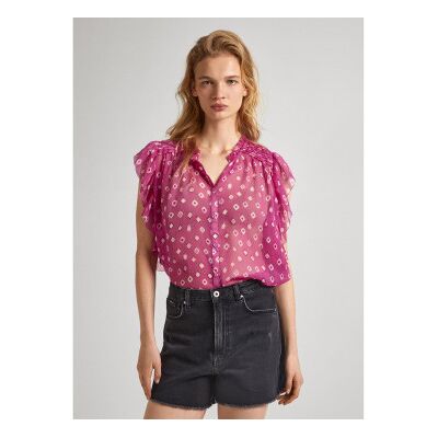Pepe Jeans für Damen. PL304798 Bluse Marley rosa (XS), Lässig, Polyester, Ärmellos / Hosenträger Pepe Jeans für Damen. PL304798 Bluse Marley rosa (XS), Lässig, Polyester, Ärmellos / Hosenträger