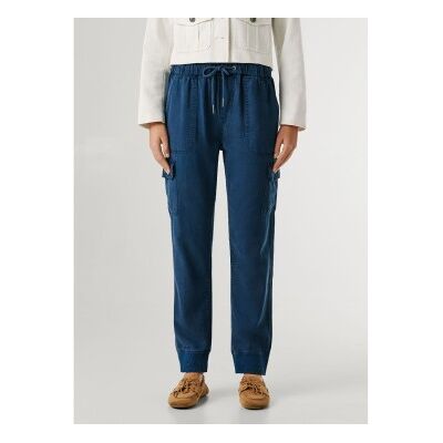 Pepe Jeans für Damen. PL2100040 Marineblaue Slim-Jogger-Hose mit mittlerer Taille (27), Lässig, Baumwolle Pepe Jeans für Damen. PL2100040 Marineblaue Slim-Jogger-Hose mit mittlerer Taille (27), Lässig, Baumwolle