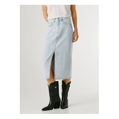 Pepe Jeans für Damen. PL90119312S1 Midirock Nikita blau (S), Lässig, Baumwolle, Denim Pepe Jeans für Damen. PL90119312S1 Midirock Nikita blau (S), Lässig, Baumwolle, Denim