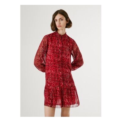 Pepe Jeans für Damen. PL9537711 Mimi-Kleid rot (XL), Lässig, Polyester, Langarm Pepe Jeans für Damen. PL9537711 Mimi-Kleid rot (XL), Lässig, Polyester, Langarm