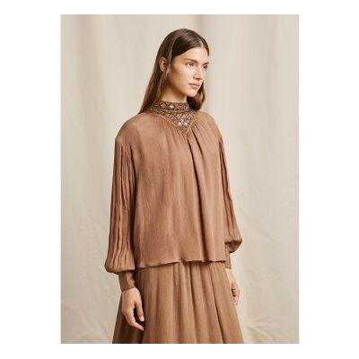 Pepe Jeans für Damen. PL3051291 Bluse Mona braun (M), Lässig, Viskose, Langarm Pepe Jeans für Damen. PL3051291 Bluse Mona braun (M), Lässig, Viskose, Langarm