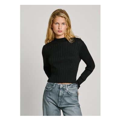 Pepe Jeans für Damen. PL702240 Nicole Pullover schwarz (S), Lässig, Viskose Pepe Jeans für Damen. PL702240 Nicole Pullover schwarz (S), Lässig, Viskose
