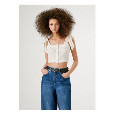 Pepe Jeans für Damen. PL305103 Top Ora weiß (L), Lässig, Baumwolle, Ärmellos / Hosenträger Pepe Jeans für Damen. PL305103 Top Ora weiß (L), Lässig, Baumwolle, Ärmellos / Hosenträger