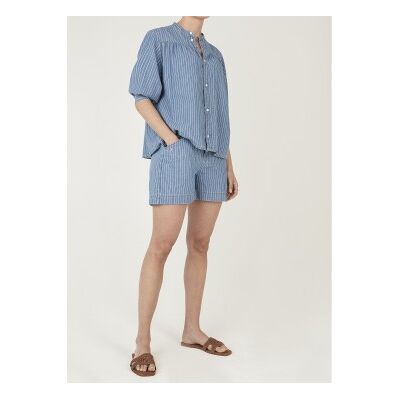 Pepe Jeans für Damen. PL8000039 Shorts Relaxed Gestreift blau (25), Lässig, Baumwolle Pepe Jeans für Damen. PL8000039 Shorts Relaxed Gestreift blau (25), Lässig, Baumwolle