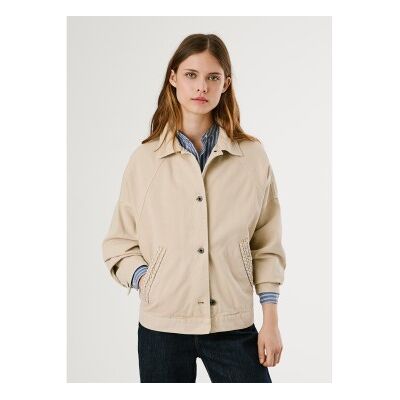 Pepe Jeans für Damen. PL4024350 Saura beige Jacke (XL), Lässig, Baumwolle Pepe Jeans für Damen. PL4024350 Saura beige Jacke (XL), Lässig, Baumwolle