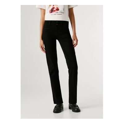 Pepe Jeans für Damen. PL20509329CB Contour gerade Hose schwarz (26/30), Lässig, Baumwolle Pepe Jeans für Damen. PL20509329CB Contour gerade Hose schwarz (26/30), Lässig, Baumwolle