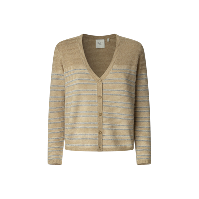 Pepe Jeans für Damen. PL7000034 Strickjacke Cleo beige (L), Lässig, Nylon Pepe Jeans für Damen. PL7000034 Strickjacke Cleo beige (L), Lässig, Nylon