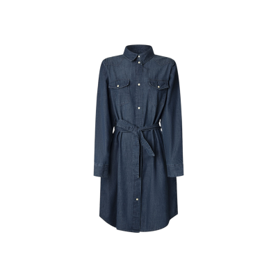 Pepe Jeans für Damen. PL95376845A0 Blaues Denim-Hemdblusenkleid (XS), Lässig, Baumwolle, Langarm Pepe Jeans für Damen. PL95376845A0 Blaues Denim-Hemdblusenkleid (XS), Lässig, Baumwolle, Langarm