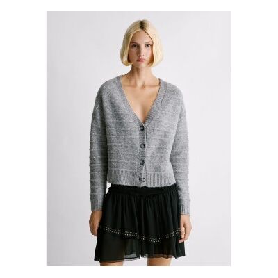 Pepe Jeans für Damen. PL7000067 Cardigan Emma grau (L), Lässig, Polyester, Langarm Pepe Jeans für Damen. PL7000067 Cardigan Emma grau (L), Lässig, Polyester, Langarm
