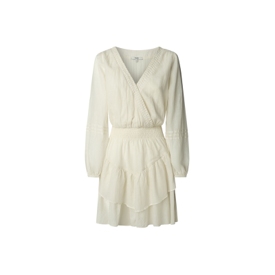 Pepe Jeans für Damen. PL9537702 Lorenza Kleid weiß (L), Lässig, Baumwolle, Langarm Pepe Jeans für Damen. PL9537702 Lorenza Kleid weiß (L), Lässig, Baumwolle, Langarm