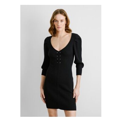 Pepe Jeans für Damen. PL953729 Olaia Kleid schwarz (XS), Lässig, Viskose, Langarm Pepe Jeans für Damen. PL953729 Olaia Kleid schwarz (XS), Lässig, Viskose, Langarm