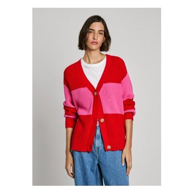 Pepe Jeans für Damen. PL702271 Strickjacke Paloma Rot (M), Lässig, Baumwolle, Nachhaltig Pepe Jeans für Damen. PL702271 Strickjacke Paloma Rot (M), Lässig, Baumwolle, Nachhaltig