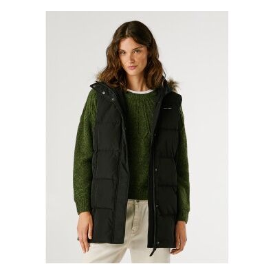 Pepe Jeans für Damen. PL4024335 Weste Sarah schwarz (S), Lässig, Polyester Pepe Jeans für Damen. PL4024335 Weste Sarah schwarz (S), Lässig, Polyester