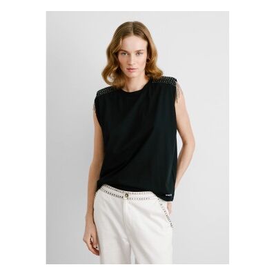 Pepe Jeans für Damen. PL506078 Vatiana T-shirt schwarz (L), Lässig, Party, Kurzarm, Bio-Baumwolle, Nachhaltig Pepe Jeans für Damen. PL506078 Vatiana T-shirt schwarz (L), Lässig, Party, Kurzarm, Bio-Baumwolle, Nachhaltig