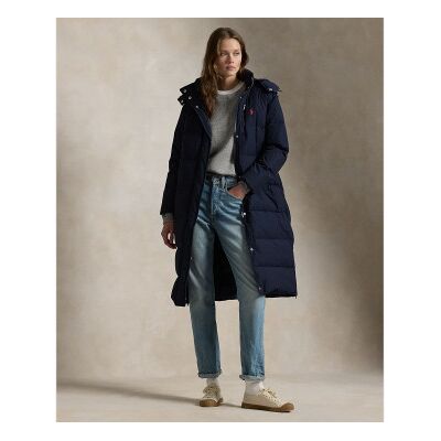 Polo Ralph Lauren für Damen. 211941005001 Marineblauer Daunenmantel mit Kapuze (M), Lässig, Baumwolle Polo Ralph Lauren für Damen. 211941005001 Marineblauer Daunenmantel mit Kapuze (M), Lässig, Baumwolle