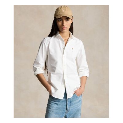 Polo Ralph Lauren für Damen. 211891377003 Schmal geschnittenes Oxford-Hemd weiß (36), Lässig, Baumwolle, Klassisch, Langarm Polo Ralph Lauren für Damen. 211891377003 Schmal geschnittenes Oxford-Hemd weiß (36), Lässig, Baumwolle, Klassisch, Langarm