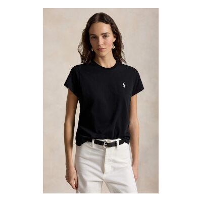 Polo Ralph Lauren für Damen. 211B14605033 Classic Fit T-shirt schwarz (M), Lässig, Baumwolle, Kurzarm Polo Ralph Lauren für Damen. 211B14605033 Classic Fit T-shirt schwarz (M), Lässig, Baumwolle, Kurzarm