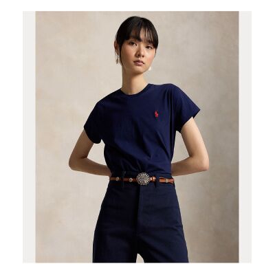 Polo Ralph Lauren für Damen. 211B14605031 Navy T-Shirt mit Rundhalsausschnitt (S), Lässig, Kurzarm, Marine Polo Ralph Lauren für Damen. 211B14605031 Navy T-Shirt mit Rundhalsausschnitt (S), Lässig, Kurzarm, Marine