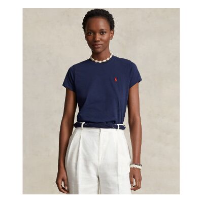 Polo Ralph Lauren für Damen. 211898698006 Logo-T-Shirt blau (L), Lässig, Baumwolle, Kurzarm Polo Ralph Lauren für Damen. 211898698006 Logo-T-Shirt blau (L), Lässig, Baumwolle, Kurzarm