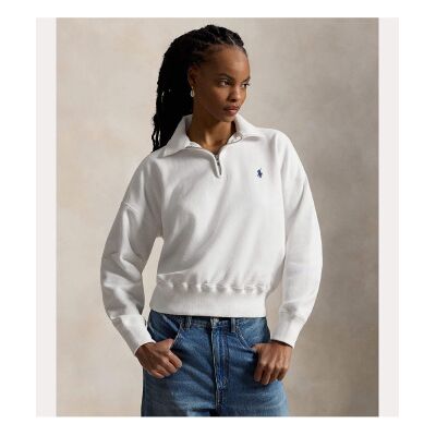 Polo Ralph Lauren für Damen. 211B18686001 Leichtes Fleece-Sweatshirt mit Reißverschluss weiß (S), Lässig, Baumwolle Polo Ralph Lauren für Damen. 211B18686001 Leichtes Fleece-Sweatshirt mit Reißverschluss weiß (S), Lässig, Baumwolle